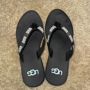 UGG women’s Black and White Flip Flops